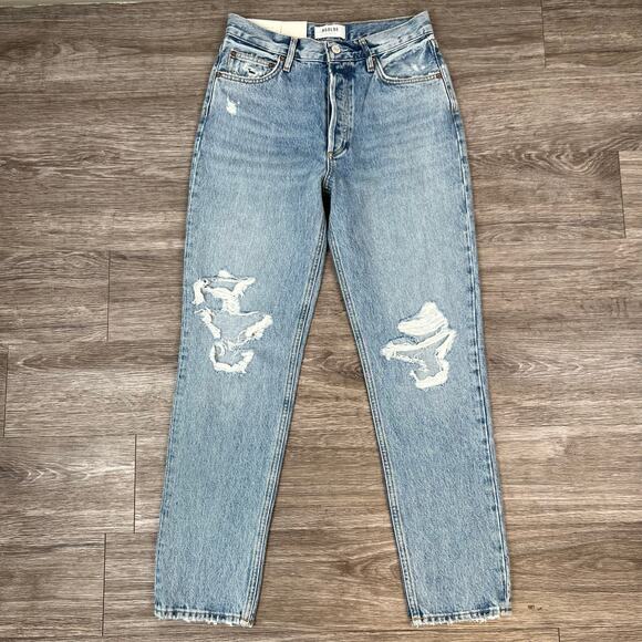 NWT AGOLDE Fen High-Rise Relaxed Taper Denim Jeans in Color Wander (Sz 26) - Picture 11 of 11